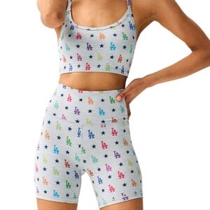 LA Dodgers Terez Rainbow logo monogram shorts MLB Collab Small NWOT